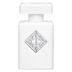White square bottle with a white cap and a complexity design pattern on the label