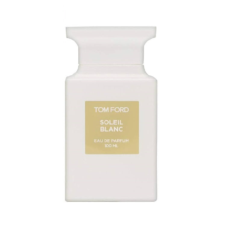 Tom Ford Soleil Blanc perfume bottle on a white background