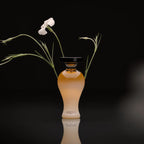 Vase with flowers on a black background