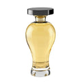 Perfume bottle with a black cap on a white background