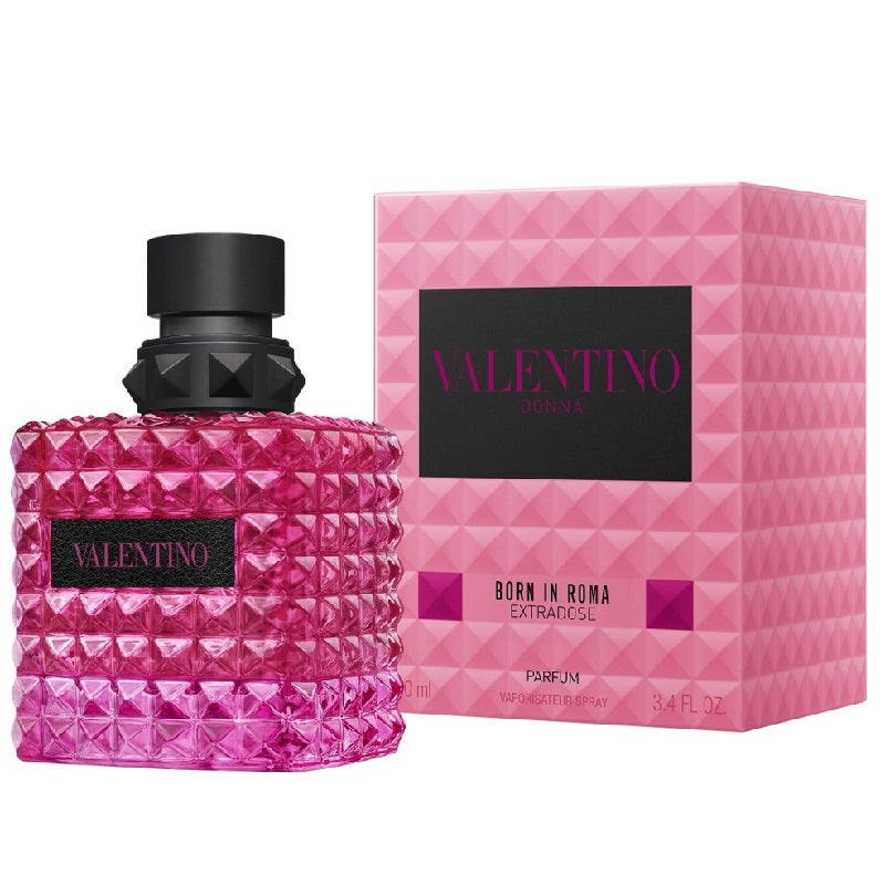 Valentino perfume bottle and packaging on a white background