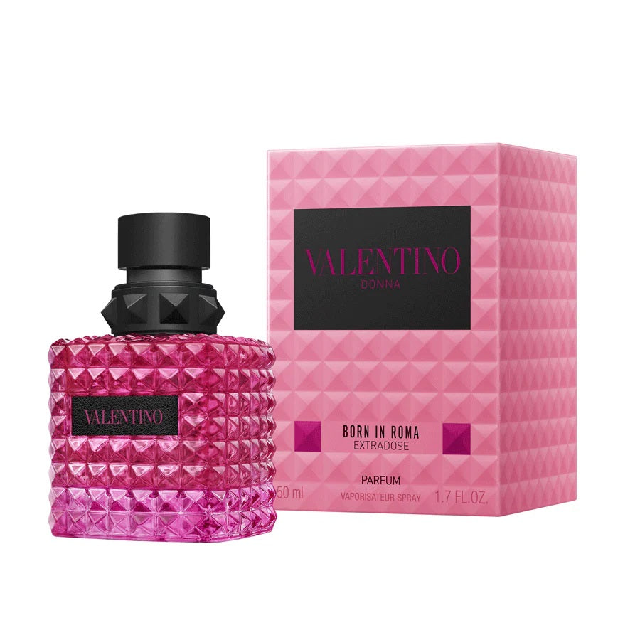 Valentino perfume bottle and packaging on a white background