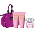 Versace perfume set with a purple bag on a white background