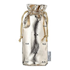 Silver drawstring pouch with 'Mangerie Paris' branding on a white background