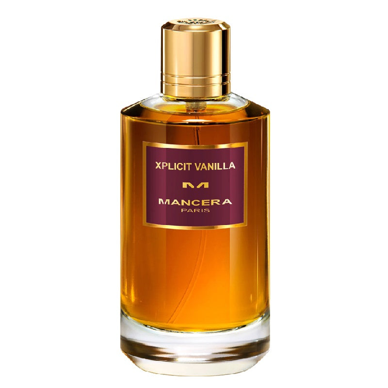 Mancera Xplícit Vanilla perfume bottle on a white background