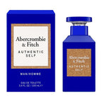 Aber Crombie & Fitch Authentic Self Eau de Toilette shown with its blue box and matching blue bottle on a white background.