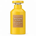 Bottle Image: Abercrombie & Fitch Authentic Self Woman 100ml Eau de Parfum bright-yellow sculptural bottle with matching cap and cork-effect front label on a clean white background