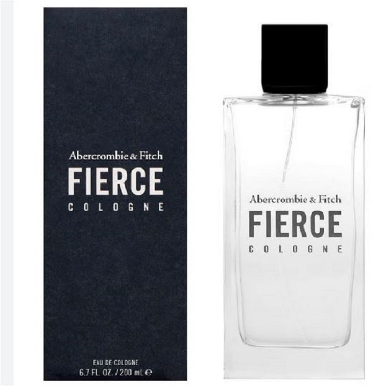 Abercrombie & Fitch 100ml. Fierce Cologne bottle and packaging on a white background