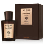 A product image featuring Colonia Ebano Concentree Eau De Cologne by Acqua Di Parma, with a 100ml cologne bottle next to its packaging box.