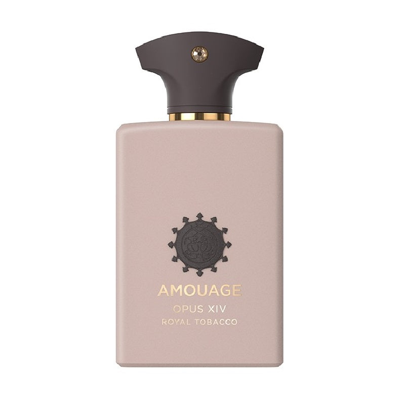 Amouage Opus XIV Royal Tobacco perfume bottle on a white background