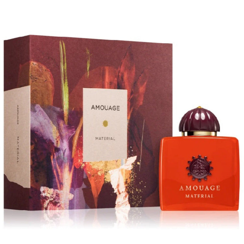 Amouage Material perfume bottle and packaging on a white background