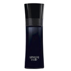 Black Armani Code perfume bottle on a white background