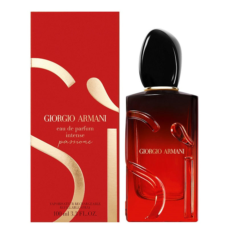 Giorgio Armani perfume bottle and packaging on a white background