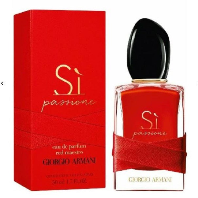Giorgio Armani Si Passione perfume bottle and packaging on a white background