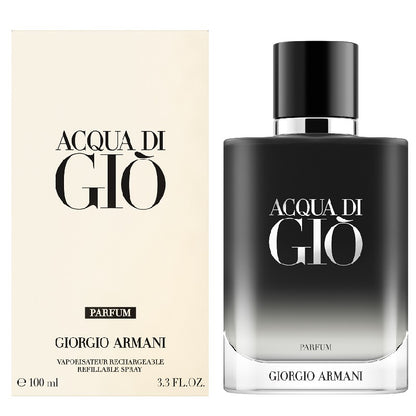 Giorgio Armani Acqua di Giò parfum bottle and packaging on a white background
