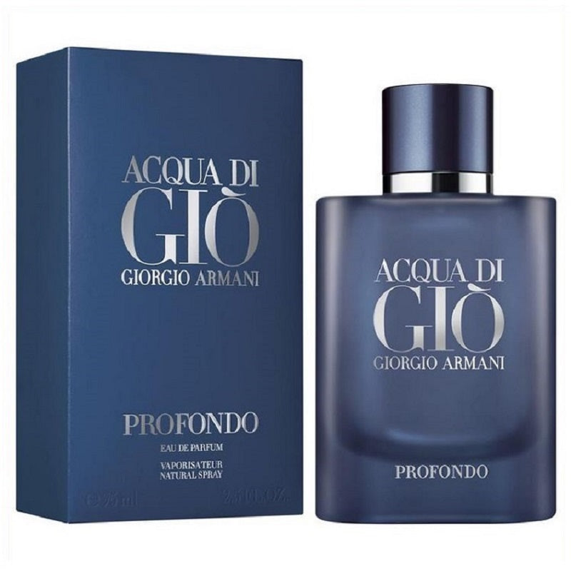 Giorgio Armani Acqua di Giò Profondo perfume bottle and packaging on a white background