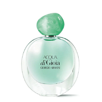 Giorgio Armani Acqua Di Gioia 100ml light green perfume bottle standing upright against a white background.