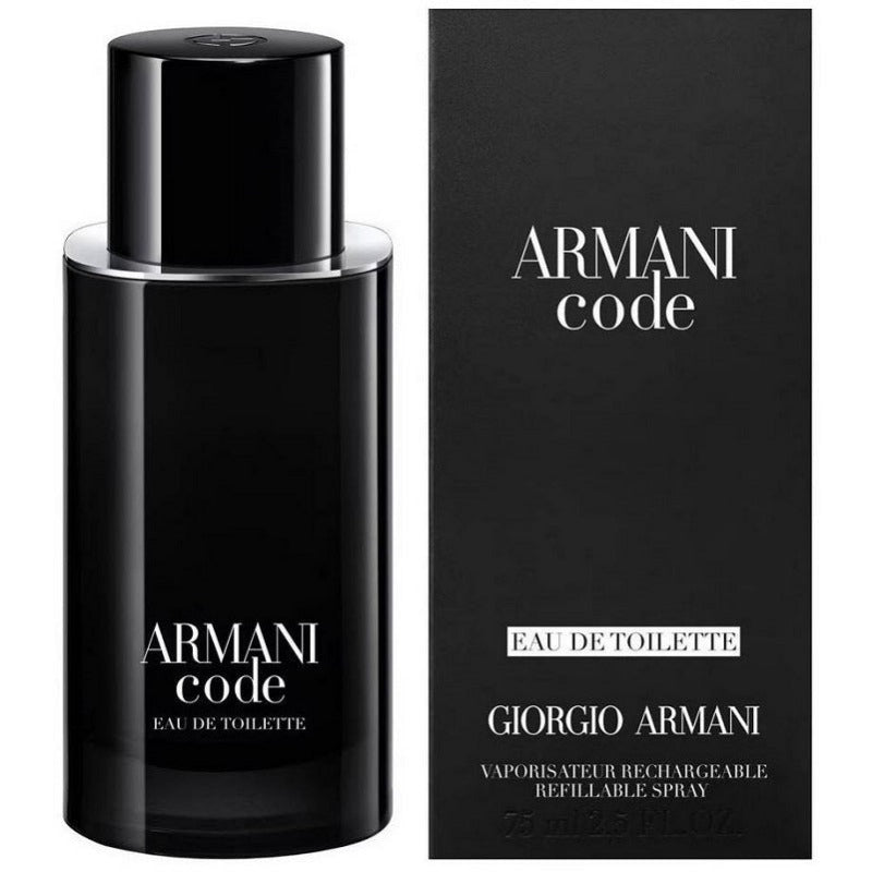 Armani Code Eau de Toilette bottle and packaging on a white background