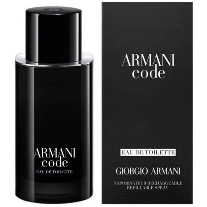 Armani Code Eau de Toilette bottle and packaging on a white background