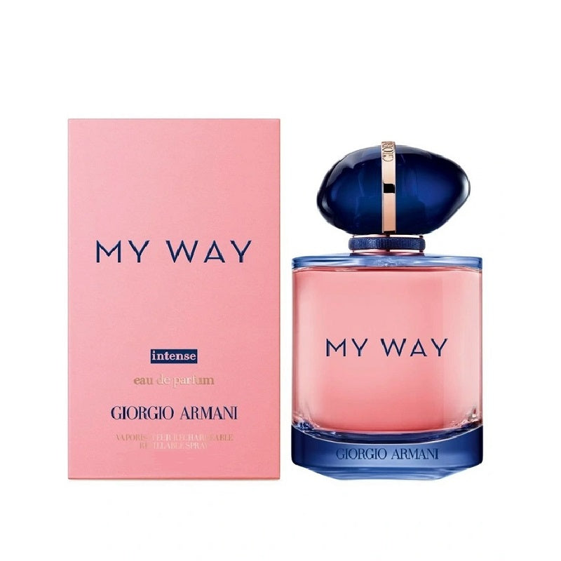 Giorgio Armani 'My Way' perfume bottle and packaging on a white background