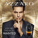 Man wearing Azzaro The Most Wanted Parfum in a sophisticated evening setting