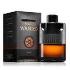 Perfume bottle and packaging labeled 'The Most Wanted' on a white background