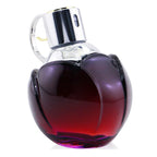 Perfume bottle with a metallic cap on a white background