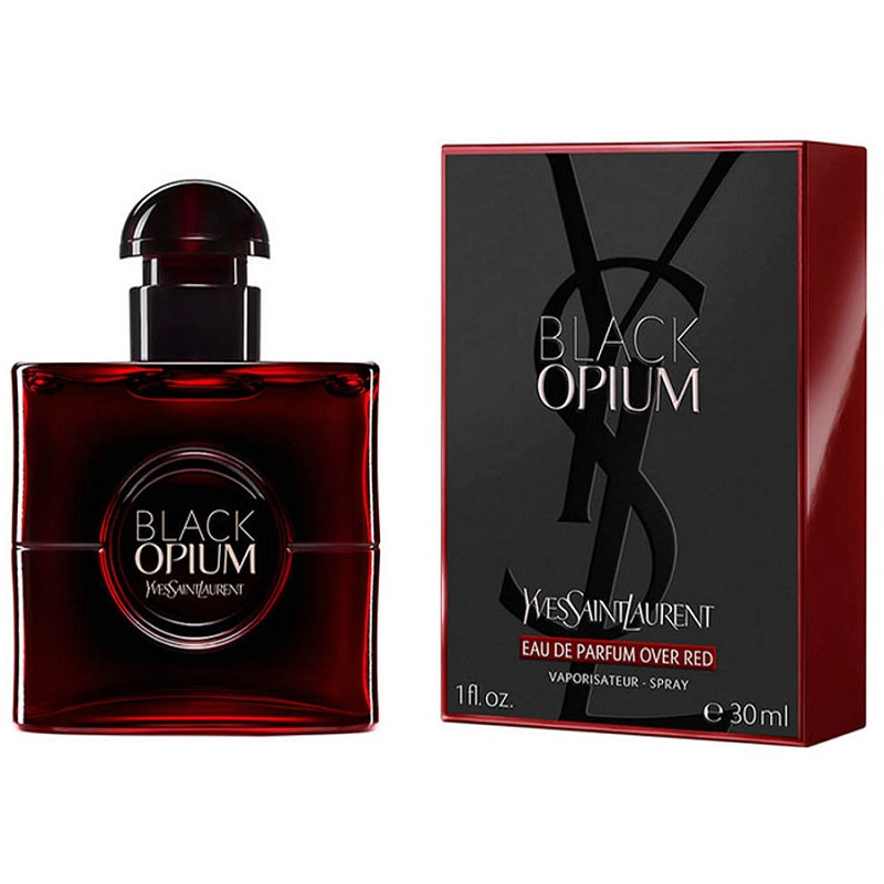 Yves Saint Laurent Black Opium perfume bottle and packaging on a white background