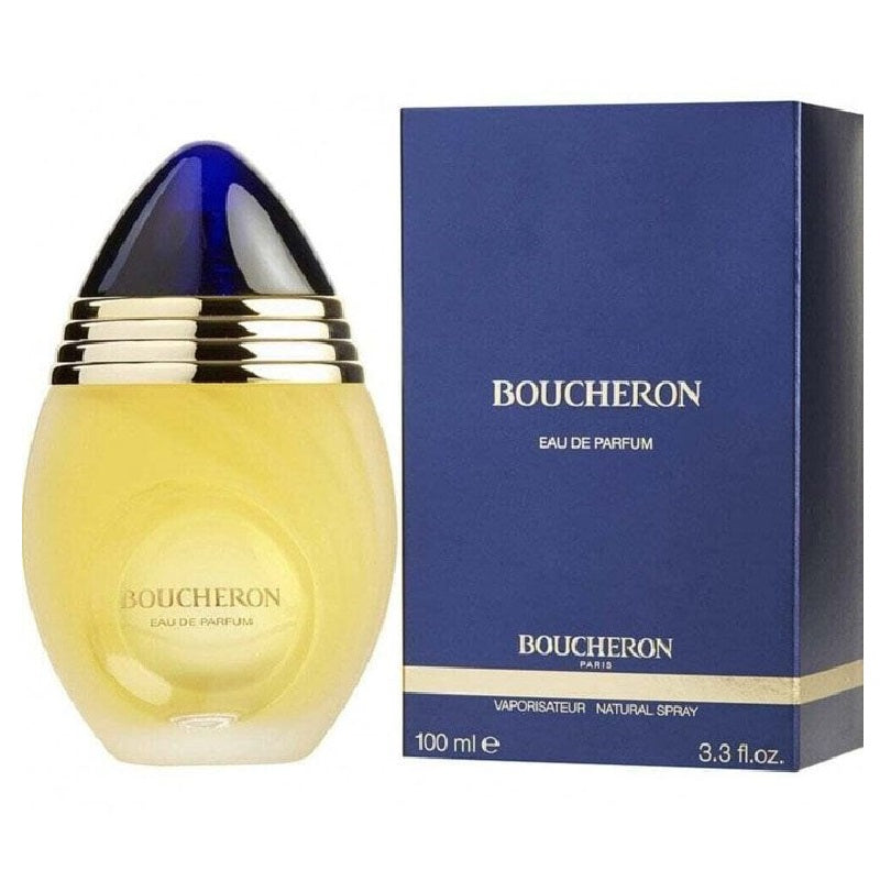 Boucheron for Women 100 ml Eau de Parfum bottle beside retail box packaging