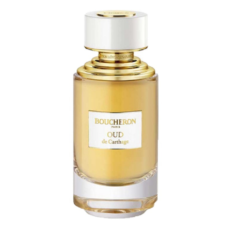 Boucheron Oud de Carthage perfume bottle on a white background