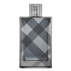 Bottle of Burberry Brit for Him eau de toilette with a checkered pattern design.