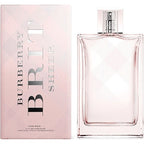 Burberry Brit Sheer 100ml Eau de Toilette bottle and packaging, predominantly pink and white with the Burberry brand visible.