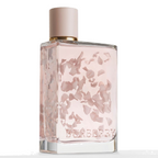 Burberry perfume bottle with floral design on a white background