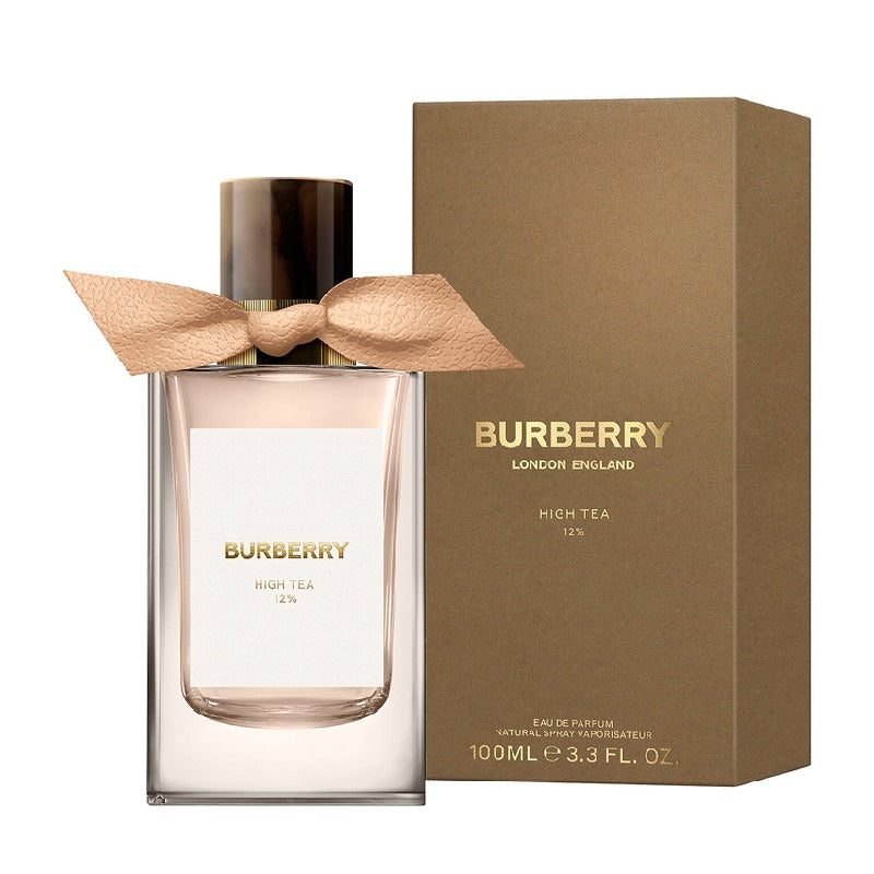 Burberry perfume bottle with packaging on a white background
