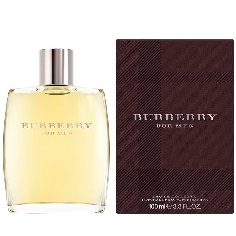Burberry perfume bottle and packaging on a white background