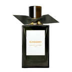 Bottle of Burberry Midnight Journey Eau de Parfum with a black label and a silver cap, adorned with a black bow.