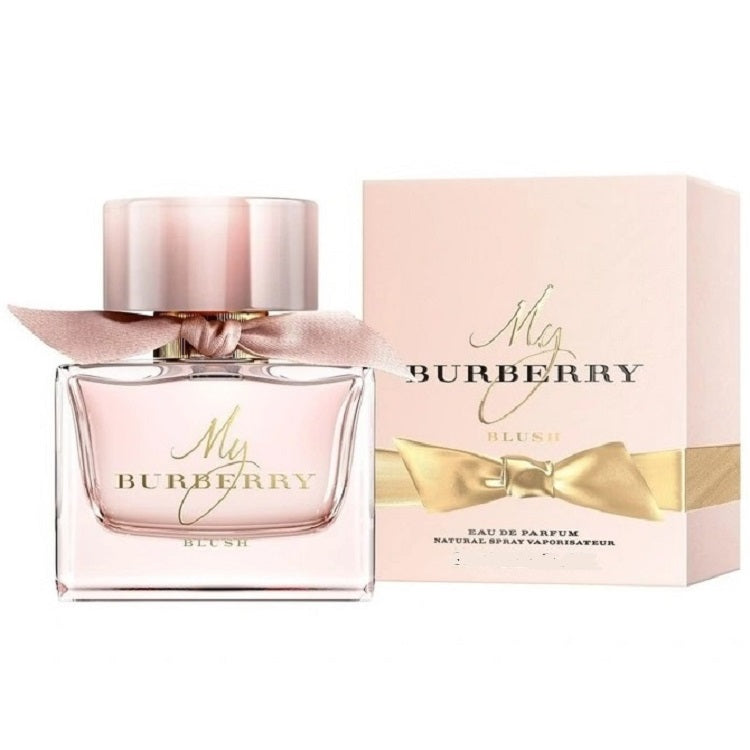 Burberry My Blush perfume bottle and packaging on a white background