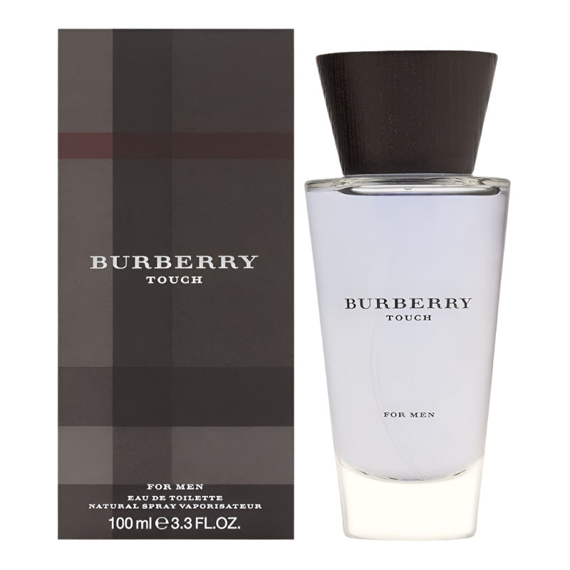 Burberry Touch for Men perfume bottle and packaging on a white background