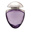 Bulgari purple perfume bottle on a white background