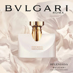 Bulgari Splendida Patchouli Tentation perfume bottle on a soft white background
