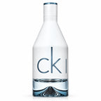 Calvin Klein CK IN2U Him 100ml Eau de Toilette distinctive white sculptural bottle with clear glass base, minimalist CK branding and contemporary detailing on a clean white background
