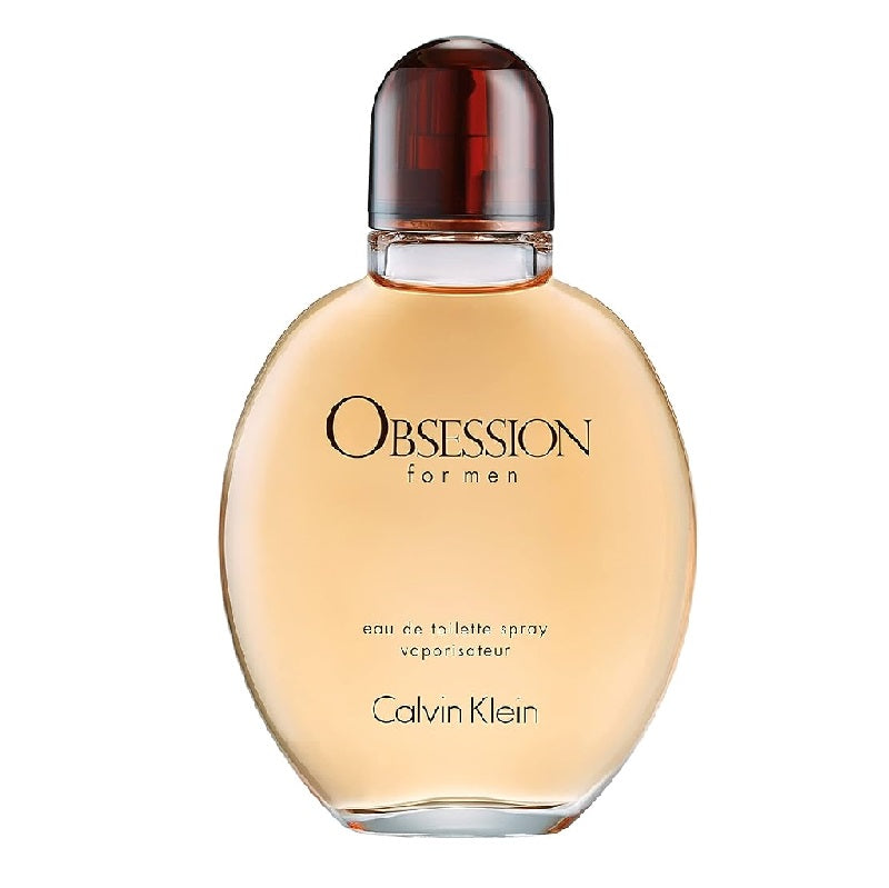 A bottle of Obsession for Men Eau de Toilette by Calvin Klein.