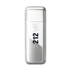 A bottle of 212 VIP Man Eau de Toilette by Carolina Herrera, with a white and silver design, featuring the text '212 VIP MEN' prominently displayed.