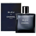 Bleu de Chanel perfume bottle and packaging on a white background