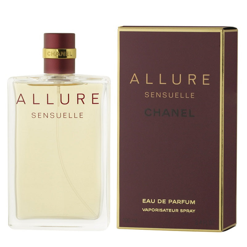 Chanel Allure Sensuelle perfume bottle and packaging on a white background