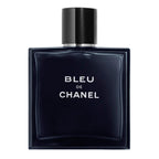 Bleu de Chanel perfume bottle on a white background