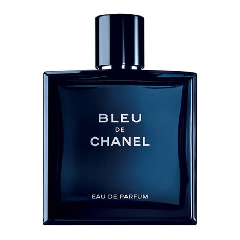 Bleu de Chanel Eau de Parfum bottle on a white background