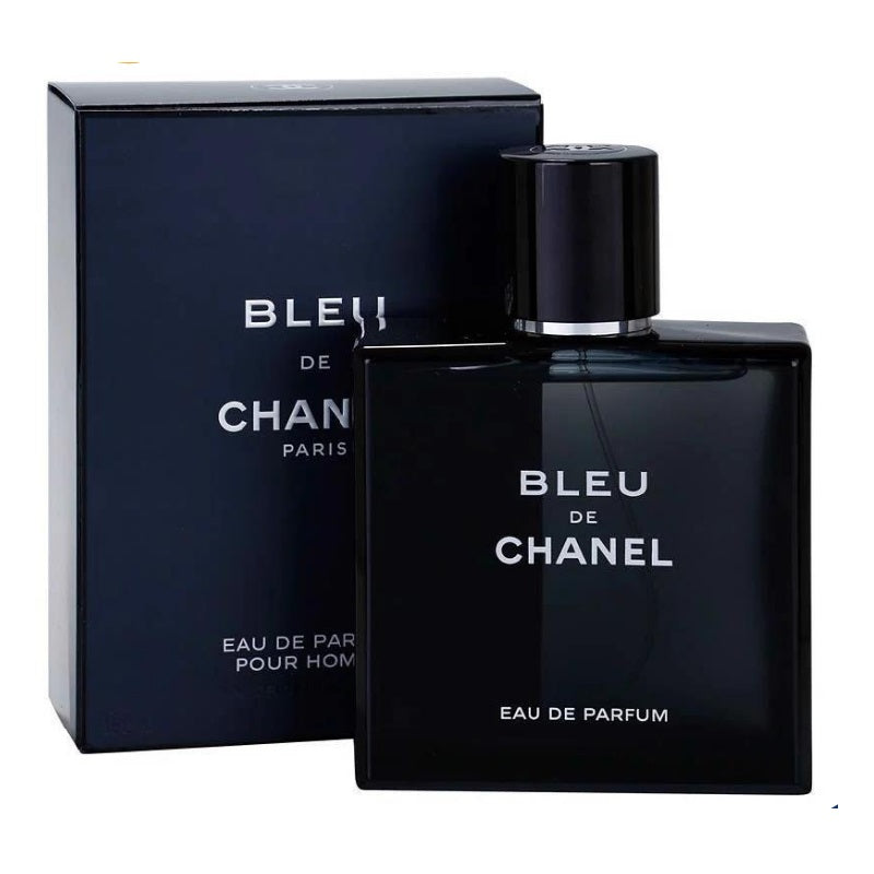 Bleu de Chanel 150ml Eau de Parfum bottle and packaging on a white background
