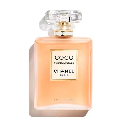 Chanel Coco Mademoiselle perfume bottle on a white background