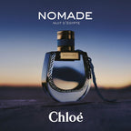 Chloe Nomade perfume bottle with desert landscape in the background